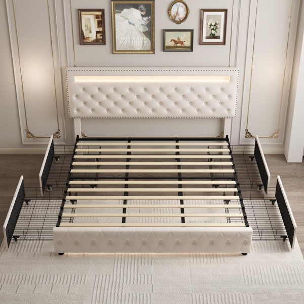 King size wooden cot with clearance storage